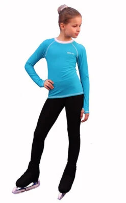 IceDress - Figure Skating Longsleeve (Turquoise With White)