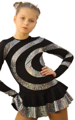 IceDress Figure Skating Dress - Thermal - Serpentine (Black With A Hologram) -SkateHaven Store 00edd3b908f0 84949 77598 51594.1582450051