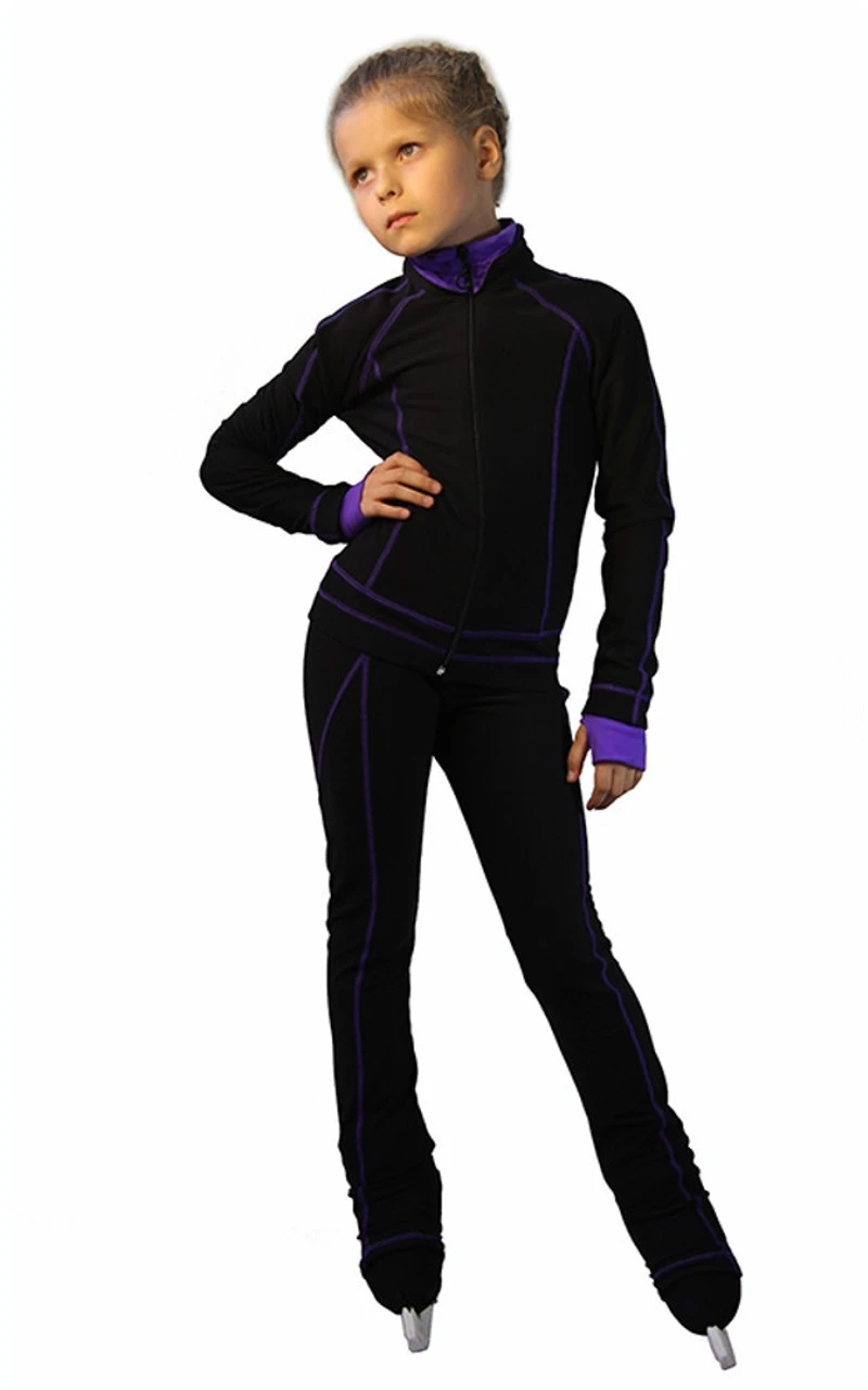 IceDress Figure Skating Thermal Jacket -Todes(Black With Purple Line) 4 IceDress Figure Skating Thermal Jacket -Todes(Black With Purple Line) - Image 2