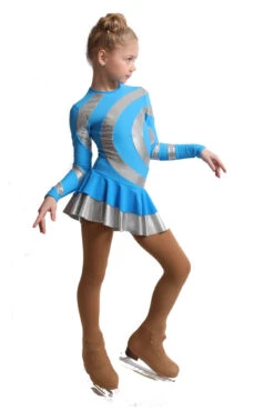 IceDress Figure Skating Dress - Thermal - Serpentine (Blue With Silver Lycra) -SkateHaven Store 055be5b506cd 53853 04043 27608.1582488030