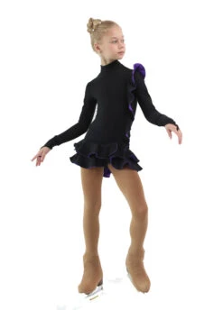 IceDress Figure Skating Dress - Thermal - Flamenco (Black With Violet) -SkateHaven Store 05702b209780 60639 38521.1582429592