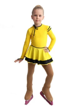 IceDress Figure Skating Dress - Thermal - Duet (Yellow With Black) -SkateHaven Store 05764ec6b840 34784 91551 76763 25321.1582512071