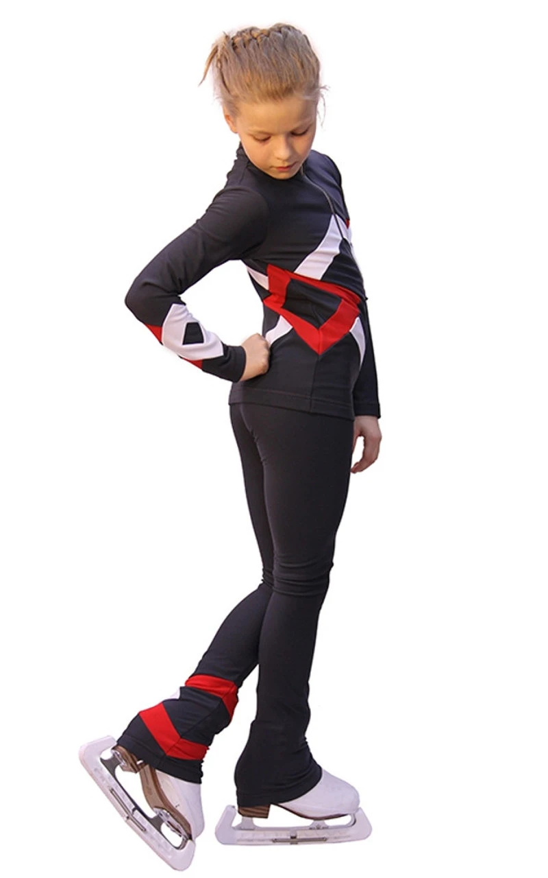 IceDress Figure Skating Outfit - Thermal - Bauer (Dark Gray, Red And White) 4 IceDress Figure Skating Outfit - Thermal - Bauer (Dark Gray, Red And White) - Image 2