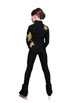 IceDress Figure Skating Jacket - Thermal - Star Sky (Black With Gold) -SkateHaven Store 0dc16d242692 36457 72846.1601498547