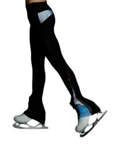 Elite Xpression - High Waist Black Legging With Mesh- Marbled Blue