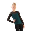 IceDress - Figure Skating Two-Layer Top : Mesh Long Sleeve With Cami Top (Black And Turquoise) -SkateHaven Store 1.1672309907 17514.1672314358