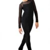 IceDress - Figure Skating Two-Layer Top : Mesh Long Sleeve With Cami Top (Black And Black) -SkateHaven Store 1.1672310033 23743.1672314380
