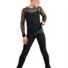 IceDress Ice - Figure Skating Two-Layer Top : Mesh Long Sleeve With Cami Top (Black And Dark Blue) -SkateHaven Store 1.1672310178 31965.1672314404