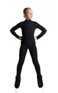 IceDress - High-Waisted Thermal Figure Skating Legging With Criss Cross Lace Design (Black And Brown)