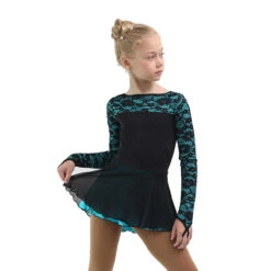IceDress Figure Skating Dress - Thermal - Harmony (Black With Turquoise) -SkateHaven Store 102db7b3d263 93303 73493.1582490512