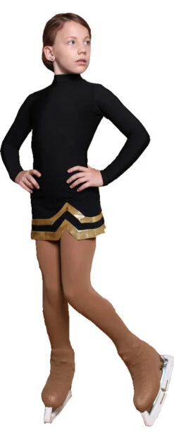 IceDress - Figure Skating Skirts - Line (Black With Gold) -SkateHaven Store 121a1b6da74c 84349.1601464364