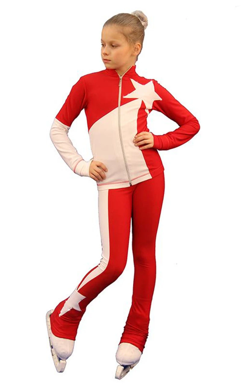 IceDress Figure Skating Outfit - Thermal - Space (Red With White) 3 IceDress Figure Skating Outfit - Thermal - Space (Red With White)