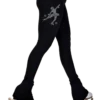 ChloeNoel P622F All Black 3" Waist Band Light Weight Fleece Figure Skating Pants W/ Mini Skating Crystals Combination -SkateHaven Store 1551784aedc2 16781.1655362693