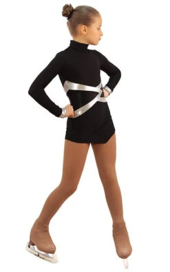 IceDress Figure Skating Dress - Thermal - Jackson 2 (Black With Silver And Black Lycra) -SkateHaven Store 1613b13aebdf 45514 61562 80770.1582441553