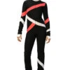 IceDress - Figure Skating Training Overalls - Quad (Black, Coral And White)
