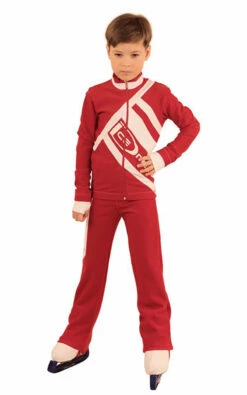 IceDress Figure Skating Outfit - Thermal - IceDress For Boys(Red With White)