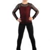 IceDress Ice - Figure Skating Two-Layer Top : Mesh Long Sleeve With Cami Top (Black And Red) -SkateHaven Store 1 1.1672310124 08565.1672314395