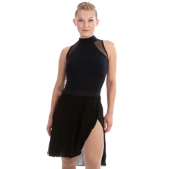 Elite Xpression - Black Chiffon Skirt - Large Waist Band