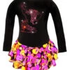 Fantasy Ice Skating Dress With "Pair Of Skates" Rhinestones Design (Pink/Orange) -SkateHaven Store 1 92082.1545383872