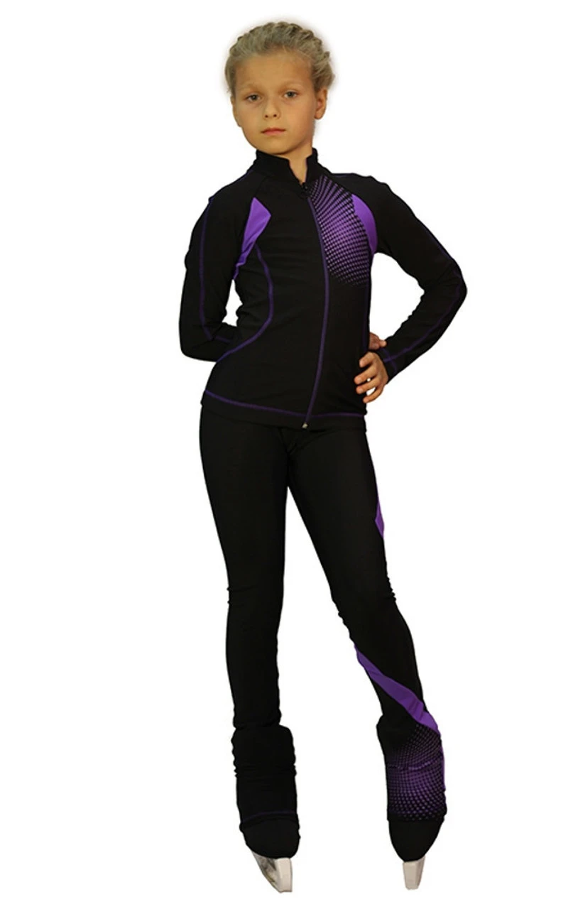 IceDress Figure Skating Thermal Jacket -Euler (Black And Purple) 3 IceDress Figure Skating Thermal Jacket -Euler (Black And Purple)