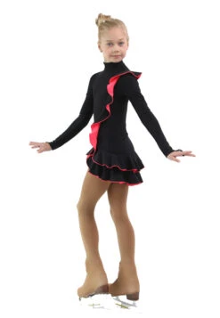 IceDress Figure Skating Dress - Thermal - Flamenco (Black With Hot Coral) -SkateHaven Store 1ea843185f2e 62758 78487.1582477172