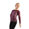 IceDress - Figure Skating Two-Layer Top : Mesh Long Sleeve With Cami Top (Burgundy And White) -SkateHaven Store 2.1672309825 41158.1672314344