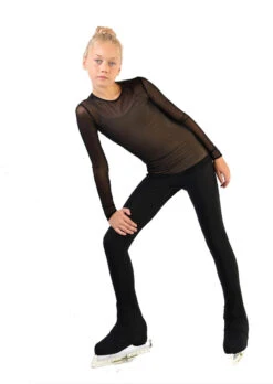 IceDress - Figure Skating Two-Layer Top : Mesh Long Sleeve With Cami Top (Black And Nude) -SkateHaven Store 2.1672309999 93293.1672314372