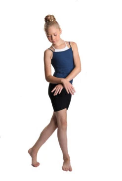 IceDress - Two-color Figure Skating Cami Top (Dark Blue And White) -SkateHaven Store 2.1672310650 02278.1672314470