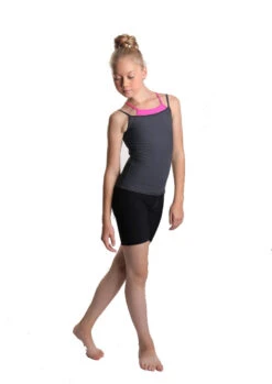 IceDress - Two-color Figure Skating Cami Top (Grey And Pink) -SkateHaven Store 2.1672310757 15672.1672314484