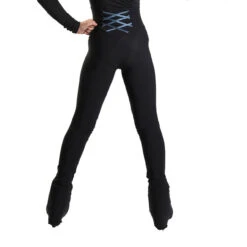 IceDress - High-Waisted Thermal Figure Skating Legging With Criss Cross Lace Design (Dark Blue) -SkateHaven Store 2.1672311319 05732.1672314580