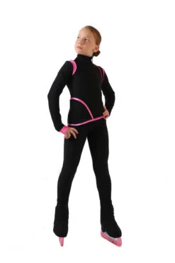 IceDress - Thermal Figure Skating Outfit - Orion (Black And Pink Lycra) -SkateHaven Store 2.1672312698 94956.1672314694