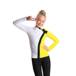 IceDress - Thermal Figure Skating Outfit - Positive (White, Yellow And Black) -SkateHaven Store 2.1672312862 02821.1672314702