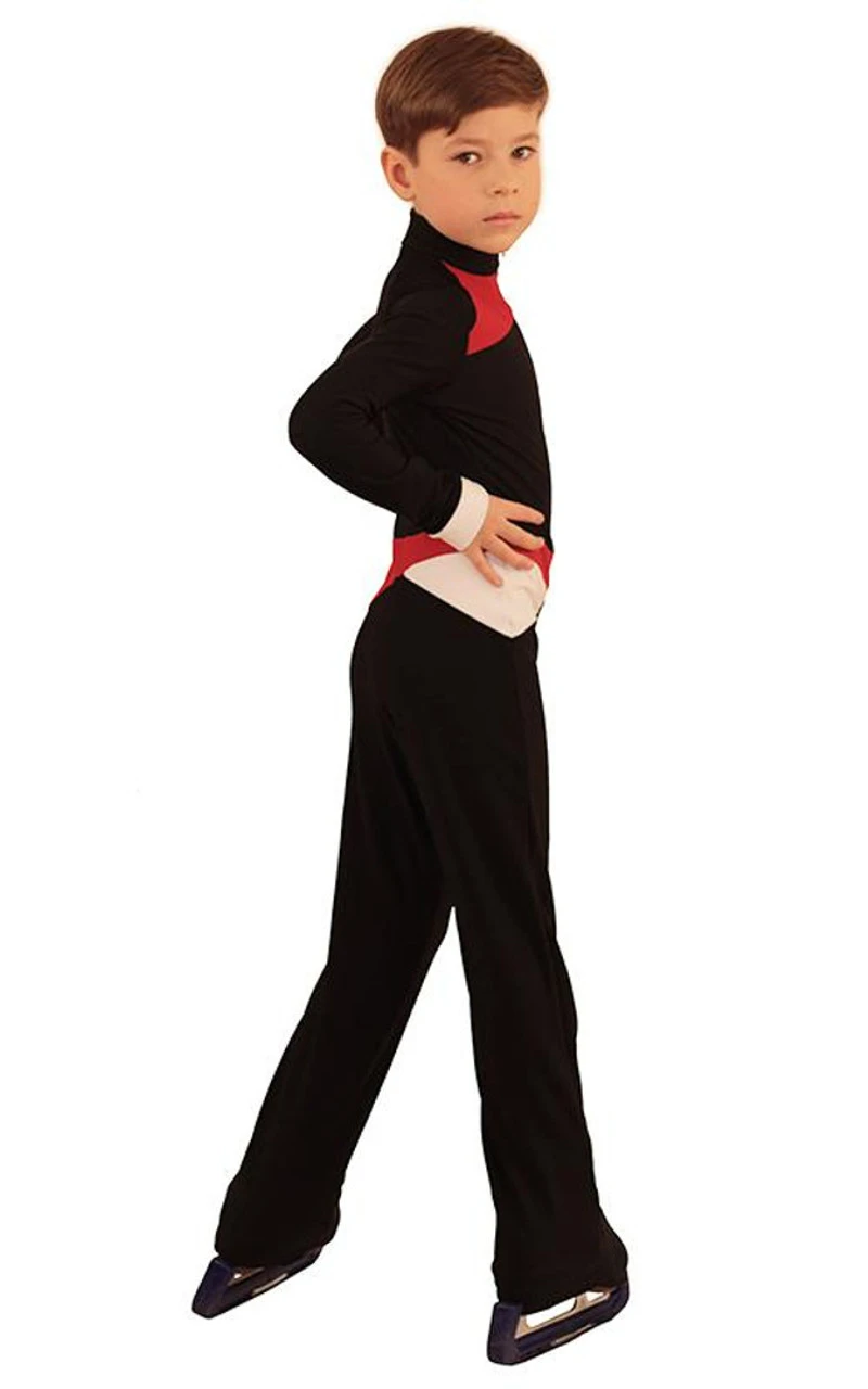 IceDress - Figure Skating Training Overalls For Boys - Skating (Black,Red And White) 5 IceDress - Figure Skating Training Overalls For Boys - Skating (Black,Red And White) - Image 3