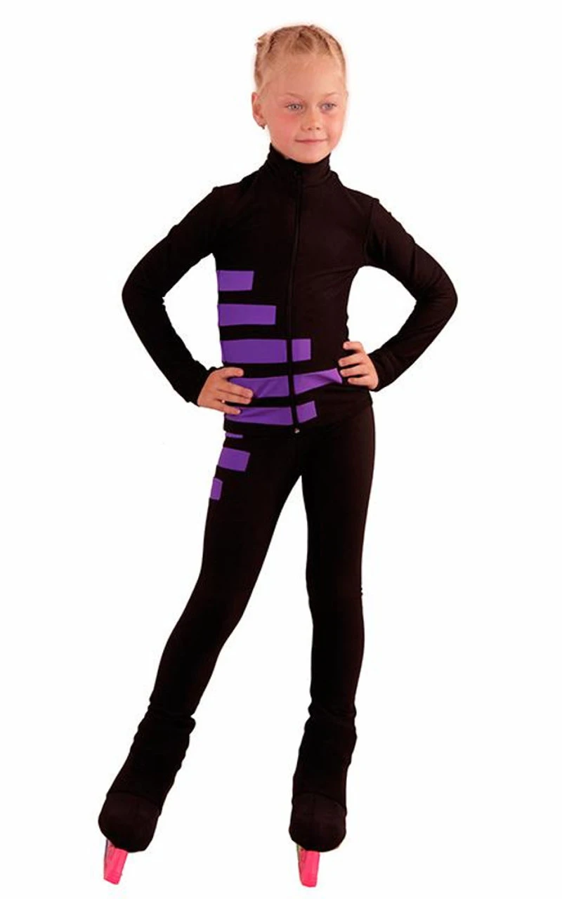 IceDress Figure Skating Outfit - Thermal - IceCode (Black With Purple) 3 IceDress Figure Skating Outfit - Thermal - IceCode (Black With Purple)