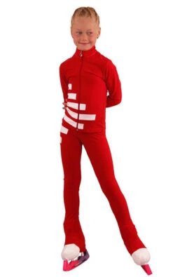 IceDress Figure Skating Outfit - Thermal - IceCode (Red With White)