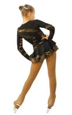 IceDress Figure Skating Dress - Thermal - Serpentine (Black And Military Dark) -SkateHaven Store 23f319bb9c83 64054 39309 22630.1582431127