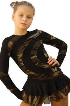 IceDress Figure Skating Dress - Thermal - Serpentine (Black And Military Dark) -SkateHaven Store 248ae58bb8c5 41395 43323 75721.1582431127