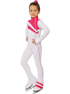 IceDress Figure Skating Outfit - Thermal - Rays (White And Raspberry)