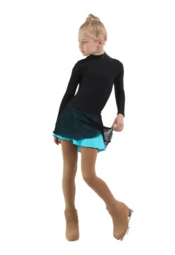 IceDress - Figure Skating Skirts - Harmony (Black With Turquoise ) -SkateHaven Store 2827f357a918 34711 21466 88844.1582513594