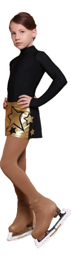 IceDress - Figure Skating Skirts - Rock Star (Gold With Black) -SkateHaven Store 282d02a5e105 81689.1601464396