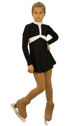 IceDress Figure Skating Dress- Arabesque (Black And White)
