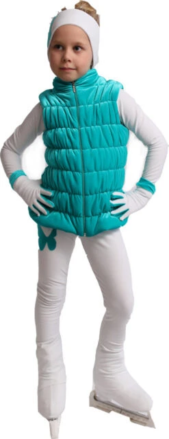 IceDress Figure Skating Vest - Thermal - Velvet (Mint) -SkateHaven Store 2 56602 05016 71413 03173.1582514085