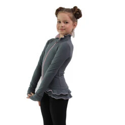 IceDress Figure Skating Jacket - Thermal - Minx (Light Grey, Pink, Black) -SkateHaven Store 2 57487 35527.1582493943