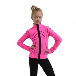 IceDress Figure Skating Jacket - Thermal - Kant (Hot Pink With Black) -SkateHaven Store 2 70526 23310.1582497563
