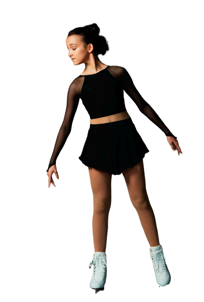 Elite Xpression - Black Crop Top Dress With Mesh Dress 3 Elite Xpression - Black Crop Top Dress With Mesh Dress