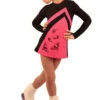 IceDress Figure Skating Dress - Thermal - Velvet (Black With Raspberry, Swirls) -SkateHaven Store 2 94191 94738 52111.1582486358