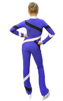 IceDress - Figure Skating Training Overalls - Quad (Cornflower, Black And White) -SkateHaven Store 2a45a0dbc270 86220 05911.1582461198