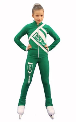 IceDress Figure Skating Outfit - Thermal - IceDress (Green With White)