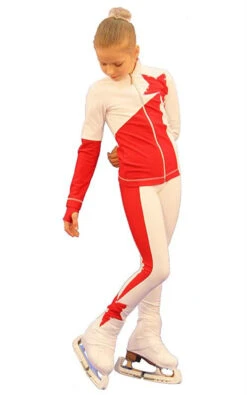 IceDress Figure Skating Outfit - Thermal - Space (White With Red)