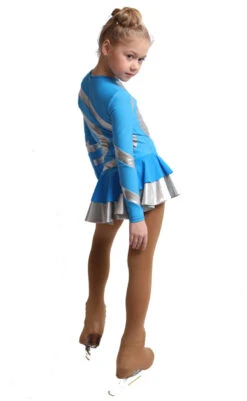 IceDress Figure Skating Dress - Thermal - Serpentine (Blue With Silver Lycra) -SkateHaven Store 2b85b46d9390 12034 54220 89703.1582488030